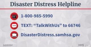 Disaster Distress Helpline 18009855990